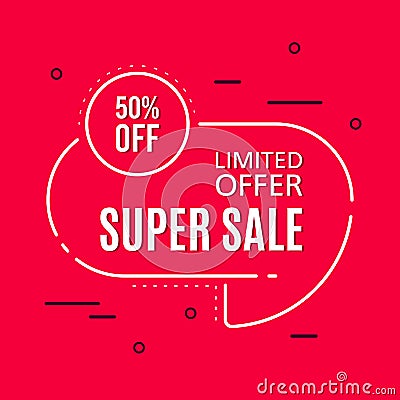 Promotional sale banner template design, vector illustration Vector Illustration