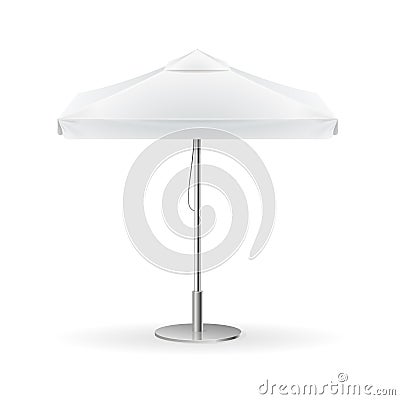 Promotional Square Advertising Outdoor White Umbrella. Vector Vector Illustration