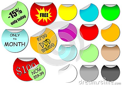 Promotional stickers Vector Illustration