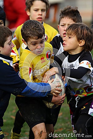 Promotional tournament of youth rugby Editorial Stock Photo