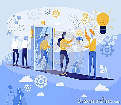 Prompt Poster Turn for Creative Working Ideas. Vector Illustration