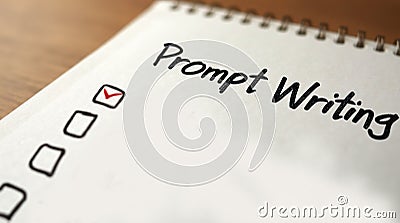 Prompt Writing Checklist on Notepad with Checkboxes Stock Photo