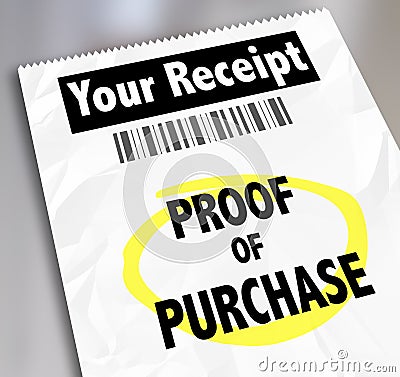 Proof of Purchase Your Receipt Buying Products Store Barcode Stock Photo