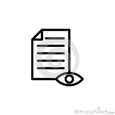 Proof reading, eye, page icon. Can be used for web, logo, mobile app, UI, UX Vector Illustration