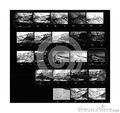 35mm Film Proof Sheet Black And White Stock Photo