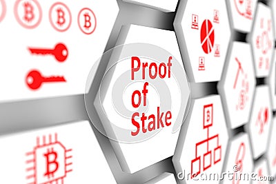 Proof of Stake concept Cartoon Illustration