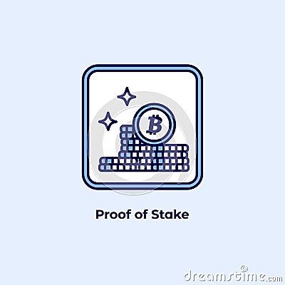 Proof of Stake POS icon. Crypto Staking concept. Vector Illustration