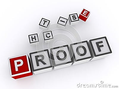 proof word block on white Stock Photo