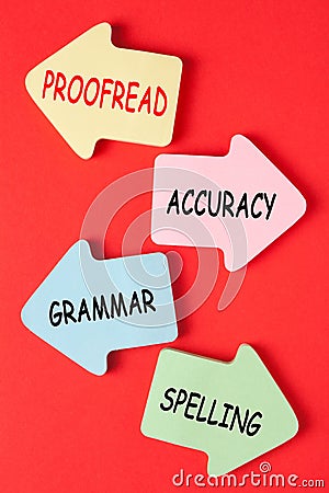 Proofreading Grammar Spelling Accuracy Stock Photo