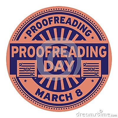 Proofreading Day rubber stamp Vector Illustration