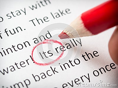 Proofreading its error Stock Photo