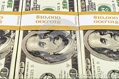 Prop Money Dollars.Full Print Old Style.100 Dollar Bills for Movies, Advertising, Play, Fake, Party, Supreme Spray, Gun Cannon, Editorial Stock Photo