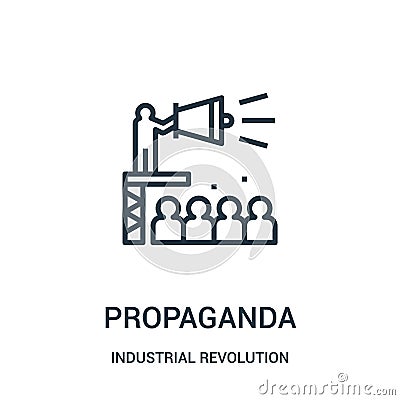 propaganda icon vector from industrial revolution collection. Thin line propaganda outline icon vector illustration Vector Illustration