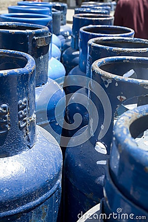 Propane Canisters Stock Photo