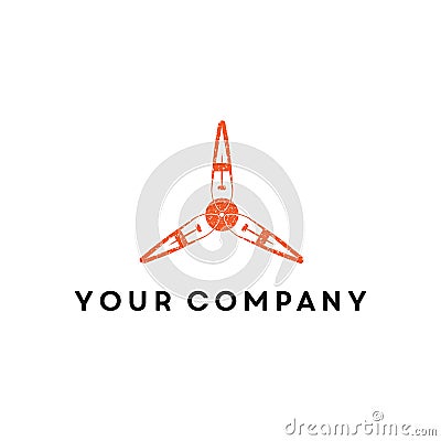 Propeller airplane logo design. vintage, old and modern style logos Vector Illustration