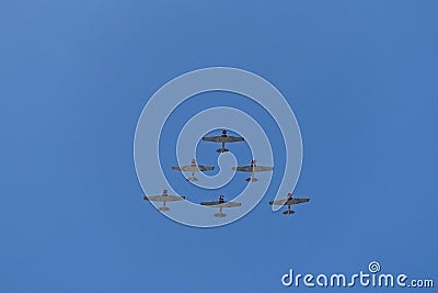 Propeller fighter planes Stock Photo