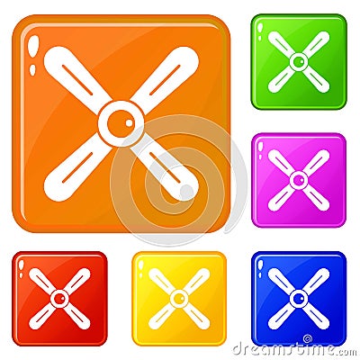 Propeller icons set vector color Vector Illustration