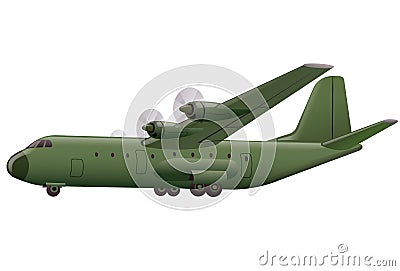 Propeller military plane Vector Illustration