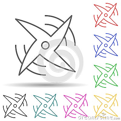 Propeller multi color style icon. Simple thin line, outline vector of drones icons for ui and ux, website or mobile Vector Illustration