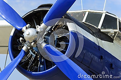 Propeller plane engine Stock Photo