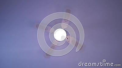 Ceiling Fan Runs Fast With A Flashing Lamp Stock Video Video Of