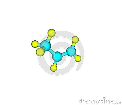 Propene (propylene) molecular structure on white background Stock Photo