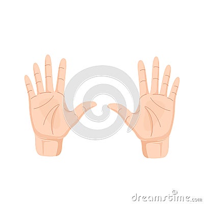 Clean and dry hands after washing. Disinfection, sanitary hygiene. Vector Illustration