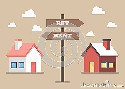 Property buy and rent signs Vector Illustration