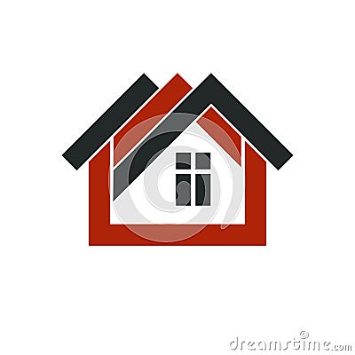 Property developer stylish icon, estate agency corporate symbol. Vector Illustration