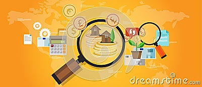 Property fund money house real estate investment Vector Illustration