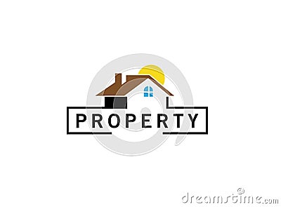 Property home management and rights or tax logo Cartoon Illustration