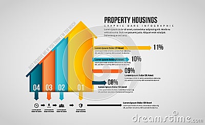 Property Housing Graphic Bars Infographic Vector Illustration