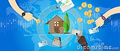 Property housing house market investment price value Vector Illustration