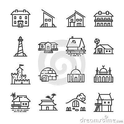 Property icons set Vector Illustration