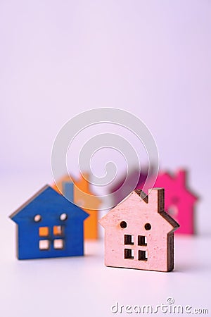 Property invest and rising of worth concept with colorful house Stock Photo