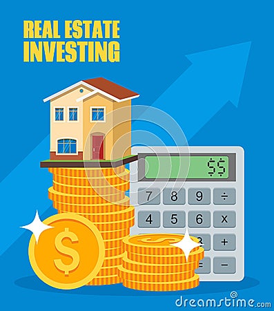 Property Investment concept. House and real estate Vector Illustration