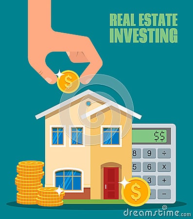 Property Investment concept. House and real estate Vector Illustration