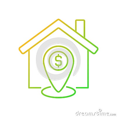 Property location estimation gradient linear vector icon Vector Illustration