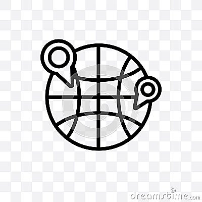 property location vector linear icon isolated on transparent background, property location transparency concept can be used for we Vector Illustration
