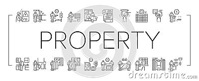 Property Maintenance And Repair Icons Set Vector Vector Illustration