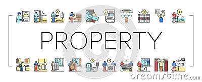 Property Maintenance And Repair Icons Set Vector Vector Illustration