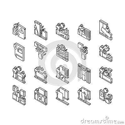 Property Maintenance And Repair isometric icons set vector Vector Illustration