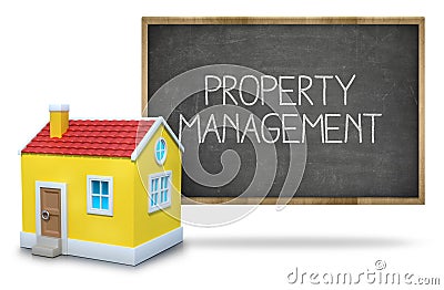 Property management on blackboard Stock Photo