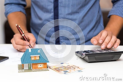 Property management concept, calculating house expenses Stock Photo