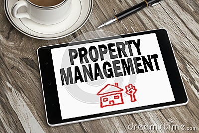 Property management displayed on tablet pc Stock Photo