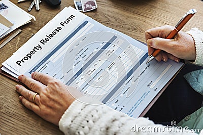 Property Release Claim Form Concept Stock Photo