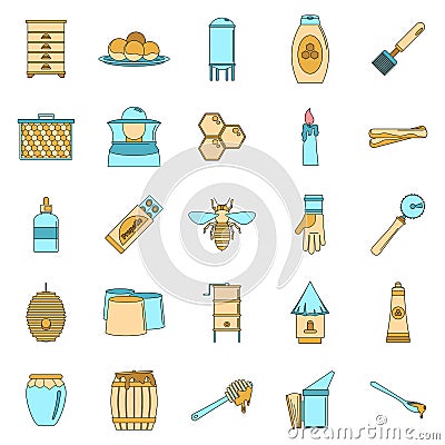 Propolis honey royal jelly icons set vector color Vector Illustration