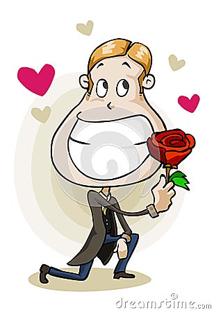 Propose for Love in valentine day. Vector Illustration