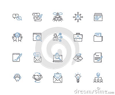 Proprietary tech line icons collection. Exclusive, Patented, Closed, Unique, In-house, Privileged, Confidential vector Vector Illustration