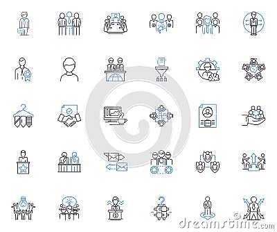 Proprietary technology line icons collection. Patented, Innovation, Unique, Confidential, Trade secret, Exclusivity Vector Illustration